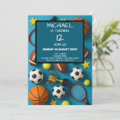 キッズスモダンポーツ誕生日招待状 招待状 (スタンド正面)