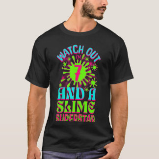 キッズスライム誕生日7スライムクイーンキングガールボーイ7 Tシャツ