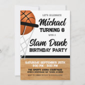 キッズスラムダンクバスケットボールバースデーパーティー 招待状 (正面)