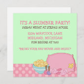 キッズスランバーパーティの招待状 招待状 (正面/裏面)