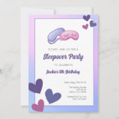 キッズスリープバーバースデーパーティーの招待 招待状 (正面)