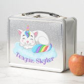 キッズスリープ子猫ユニコーンレッドランチボックス メタルランチボックス (インサイチュ)