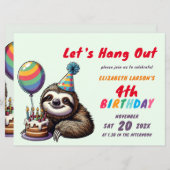 キッズスロカラフルステーマ誕生日パーティー 招待状 (正面/裏面)