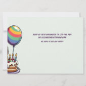 キッズスロカラフルステーマ誕生日パーティー 招待状 (裏面)