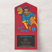 キッズスーパーヒーローアメージングオールインワン招待状 オールインワン招待状 (内側)