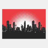 キッズスーパーヒーローパーティー漫画ムービー ラッピングペーパーシート (正面)