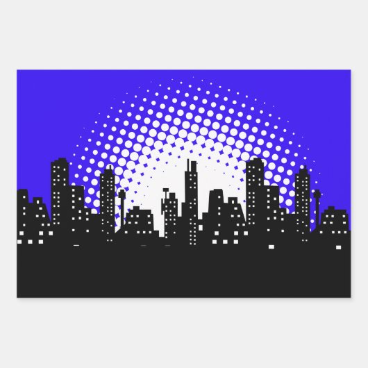 キッズスーパーヒーローパーティー漫画ムービー ラッピングペーパーシート (正面)