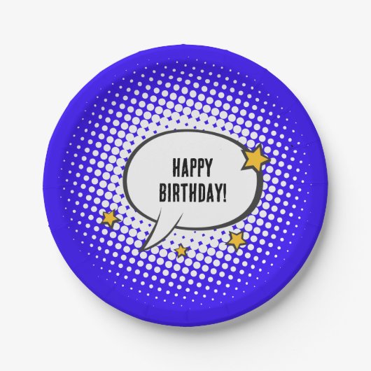 キッズスーパーヒーロー漫画ムービーパーティー ペーパープレート (正面)