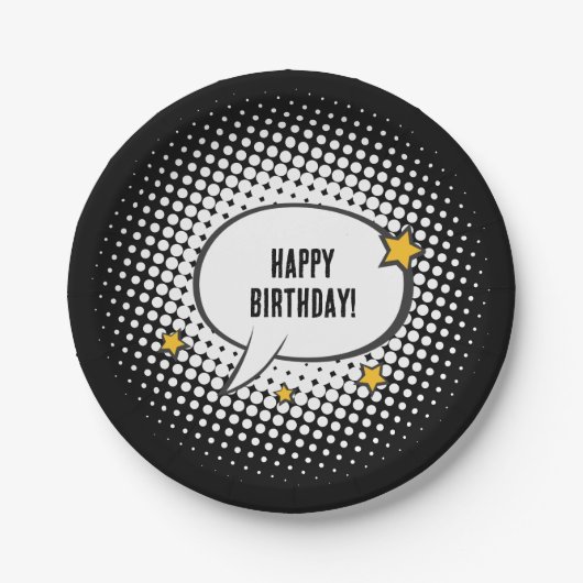 キッズスーパーヒーロー漫画ムービーパーティー ペーパープレート (正面)