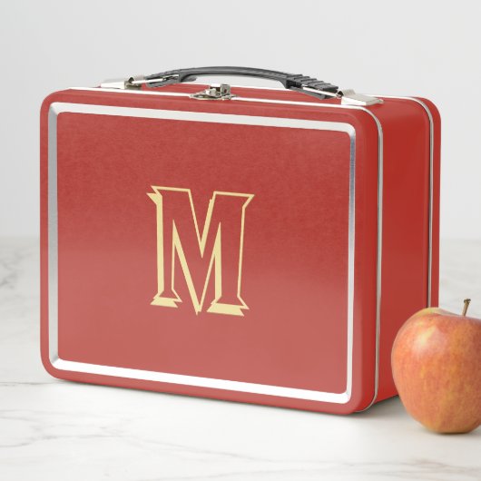 キッズスーパーヒーロー金ゴールドモノグラムガールズボーイズスクールレッド メタルランチボックス (インサイチュ)
