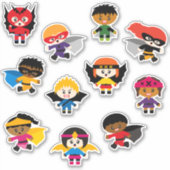 キッズスーパーヒーロー&スーパービラン シール (正面)