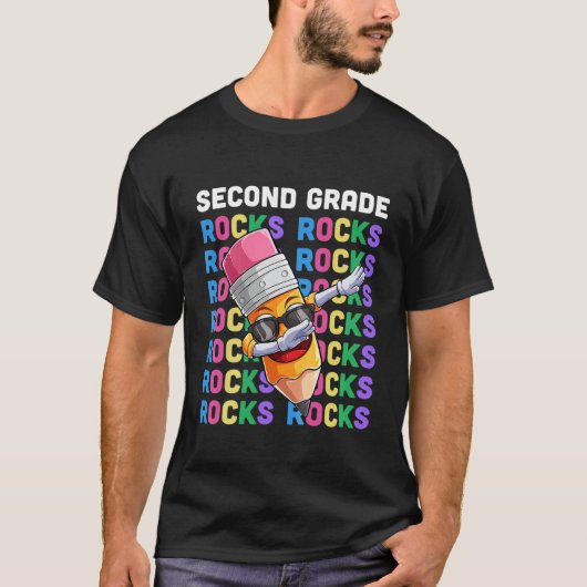 キッズセカンドグレードロック新学期少年 Tシャツ (正面)