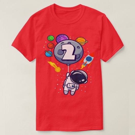 キッズセカンド誕生日宇宙飛行士2歳誕生日 Tシャツ (デザイン正面)