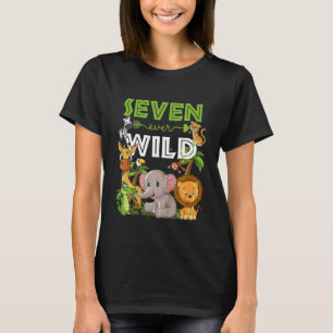 キッズセブンエバーワイルドセブン誕生日ズゾーサファリジャングル Tシャツ