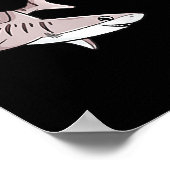 キッズセブン誕生日ボーイズサメ白サメ ポスター (角)