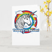 キッズセブン誕生日ユニコーンレインボー今日はセブン カード (黄色い花)