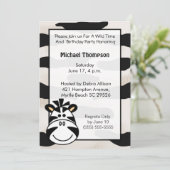 キッズゼブラ誕生日パーティーへの招待 招待状 (スタンド正面)