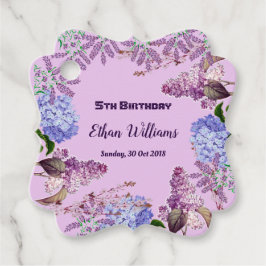 キッズソフトブルーパステル薄紫アジサイ誕生日おもしろい フェイバータグ