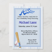 キッズソフトボール誕生日招待状 招待状 (正面)