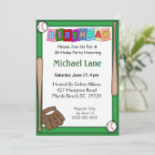 キッズソフトボール誕生日招待状 招待状 (スタンド正面)