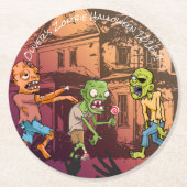キッズゾンビハローウィンパーティ ラウンドペーパーコースター (正面)