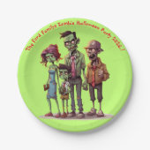 キッズゾンビファミリーハロウィーン紙プレート ペーパープレート (正面)