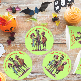 キッズゾンビファミリーハローウィンパーティ ラウンドペーパーコースター