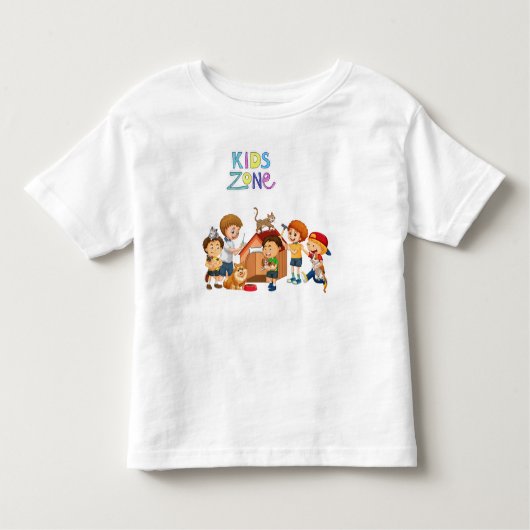 キッズゾーン、幼児のための素敵なプリントTシャツ トドラーTシャツ (正面)