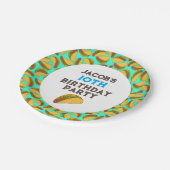 キッズタコスバースデーパーティー名前をカスタムする ペーパープレート (アングル)