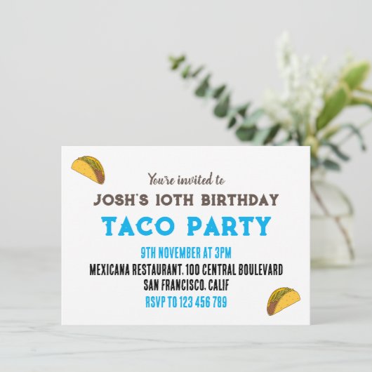 キッズタコナイトバースデーパーティー 招待状 (スタンド正面)