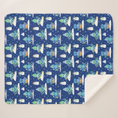 キッズタコ冬スポーツおもしろい動物 シェルパブランケット (正面(横))