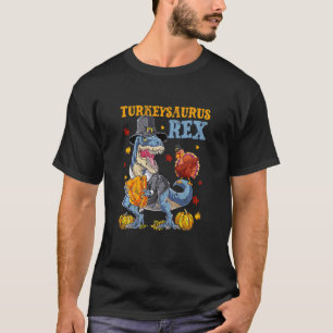 キッズターキーサウルスレックスダブターキーダートルディノトドラーボーイズ Tシャツ