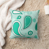 キッズターコイズ水滴インスパイアペイズリー クッション (ブランケット)