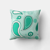 キッズターコイズ水滴インスパイアペイズリー クッション (裏面)