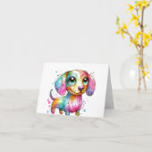 キッズダッお洒落シュント子犬カード カード (黄色い花)