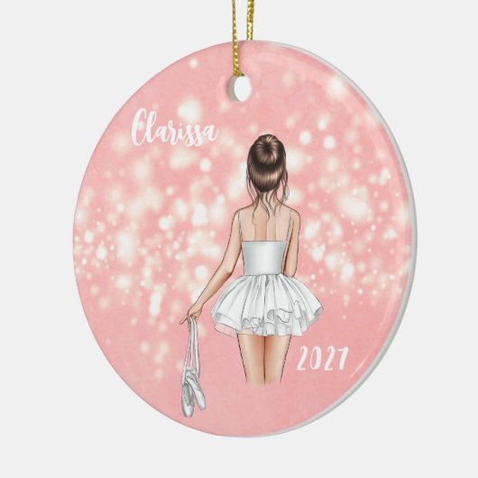 キッズダンスパーソナライズされたクリスマスオーナメント セラミックオーナメント (左)