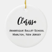 キッズダンスパーソナライズされたクリスマスオーナメント セラミックオーナメント (裏面)