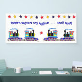 キッズチュ電車の誕生日カラフルパーティー 横断幕 (トレードショー)