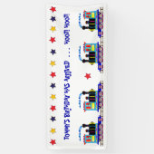 キッズチュ電車の誕生日カラフルパーティー 横断幕 (縦)