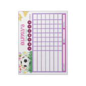 キッズチョアチャート、パーソナライズされたサッカー報酬チャート ノートパッド (回転)