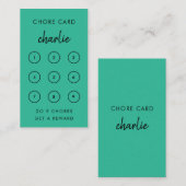 キッズチョア | ティール（緑がかった色）グリーンリワードパンチカード 割引カード (正面/裏面)