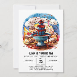 キッズチョコカラフル誕生日 招待状