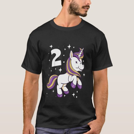 キッズチルドレン2nd子供誕生日ガール2年 tシャツ (正面)
