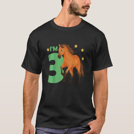 キッズチルドレン3rdバースデーホース3歳R Tシャツ (正面)