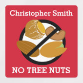 キッズツリパーソナライズされたナアレルギー記号ナットなし ラベル (デザイン2)