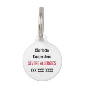 キッズツリーナッツピーナッツアレルギーエピネフリン緊急 ペット ネームタグ (裏面)