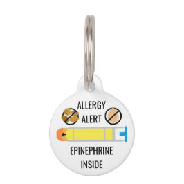 キッズツリーナッツ卵アレルギー警告エピネフリン内部 ペット　ネームタグ