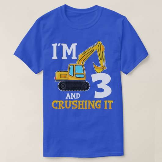 キッズツリー3年3th誕生日ディガーボーイ建築 tシャツ (デザイン正面)