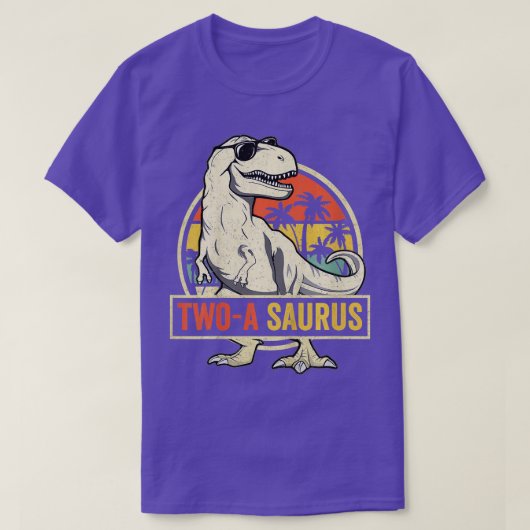 キッズツーザウルス誕生日Tレックス2歳Dino 2 Tシャツ (デザイン正面)
