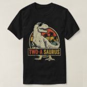 キッズツーザウルス誕生日Tレックス2歳Dino 2 Tシャツ (デザイン正面)